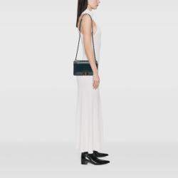 Pre Owned حقيبة شانيل بوي قلاب جلد عجل مزجج متوسط قديم أزرق