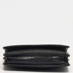 مملوكة مسبقًا Chanel CC Black Caviar Quilted Leather Wallet On Chain