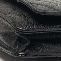 مملوكة مسبقًا Chanel CC Black Caviar Quilted Leather Wallet On Chain