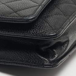 مملوكة مسبقًا Chanel CC Black Caviar Quilted Leather Wallet On Chain
