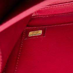 Pre Owned Chanel White Small Caviar Striped CC Filigree Vanity Case