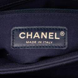 مملوكة مسبقًا Chanel Blue Small Chevron Jersey Trendy CC Top Handle Flap