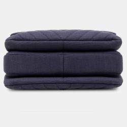 مملوكة مسبقًا Chanel Blue Small Chevron Jersey Trendy CC Top Handle Flap