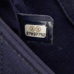 مملوكة مسبقًا Chanel Blue Small Chevron Jersey Trendy CC Top Handle Flap