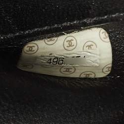 Pre Owned حقيبة سلسلة شانيل جلد براءة اختراع مبطن أسود