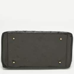 Pre Owned حقيبة سلسلة شانيل جلد براءة اختراع مبطن أسود