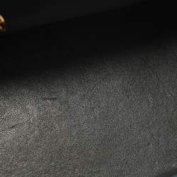 Pre Owned حقيبة سلسلة شانيل جلد براءة اختراع مبطن أسود