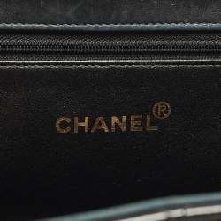 Pre Owned حقيبة سلسلة شانيل جلد براءة اختراع مبطن أسود