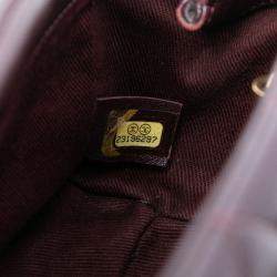 Pre Owned حقيبة شانيل حمراء مصغرة جلد خروف مبطن ترابيزيو قلاب