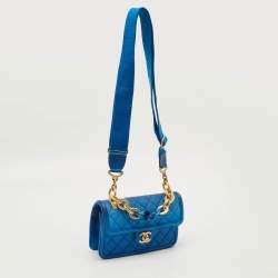 مملوكة مسبقًا Chanel Sunset on the Sea Small Blue Quilted Caviar Leather Bag