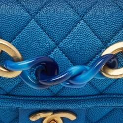 مملوكة مسبقًا Chanel Sunset on the Sea Small Blue Quilted Caviar Leather Bag