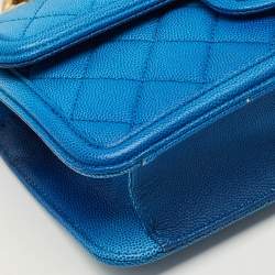 مملوكة مسبقًا Chanel Sunset on the Sea Small Blue Quilted Caviar Leather Bag