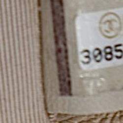 Pre Owned Chanel Brown White Medium Crochet Calfskin 19 Flap