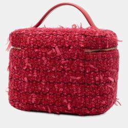 Pre Owned حقيبة شانيل فانيتي تويد وردية