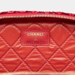 Pre Owned حقيبة شانيل فانيتي تويد وردية