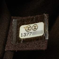 مملوكة مسبقًا حقيبة بقلاب شانيل ريشيو 2.55 227 قماش دِنم متلألئ أخضر/ذهبي مبطن