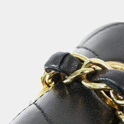 Pre Owned حقيبة شانيل كلاسيكية مزدوجة الغطاء صغيرة من جلد الخروف أسود