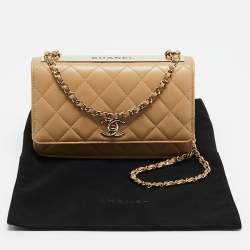 مملوكة مسبقًا حافظة شانيلاين WOC سى سى جلد مبطن أسود ترندي