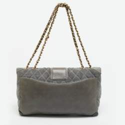 مملوكة مسبقًا Chanel Union Jack Reissue Grey Quilted Leather and Suede Flap Bag