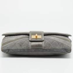 مملوكة مسبقًا Chanel Union Jack Reissue Grey Quilted Leather and Suede Flap Bag