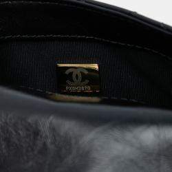 Pre Owned حقيبة شانيل فلاب المدينة المدرسية جلد العجل معتق صغير سوداء