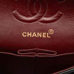 Pre Owned Chanel Black Small Classic Lambskin Double Flap