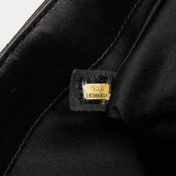 Pre Owned Chanel Black Jumbo Classic Lambskin 3 Compartment Flap