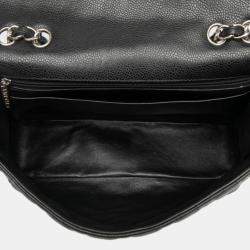 Pre Owned Chanel Black Jumbo Classic Caviar Double Flap
