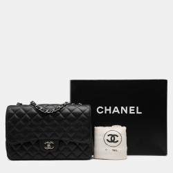 Pre Owned Chanel Black Jumbo Classic Caviar Double Flap