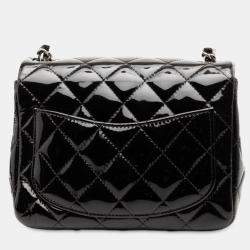 مملوكة مسبقًا Chanel Black Mini Square Classic Patent Single Flap