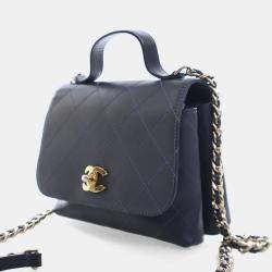 Pre Owned حقيبة شانيل جلد العجل مبطنة بيد علوية