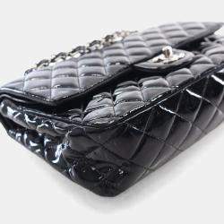 Pre Owned Chanel Medium Patent Classic Double Flap Bag