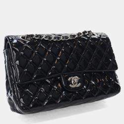 Pre Owned Chanel Medium Patent Classic Double Flap Bag
