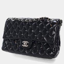 Pre Owned Chanel Medium Patent Classic Double Flap Bag