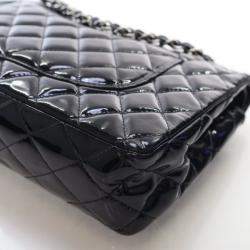 Pre Owned Chanel Medium Patent Classic Double Flap Bag