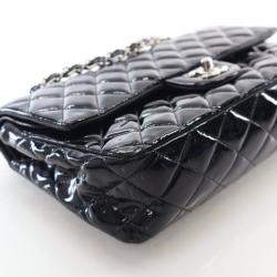 Pre Owned Chanel Medium Patent Classic Double Flap Bag