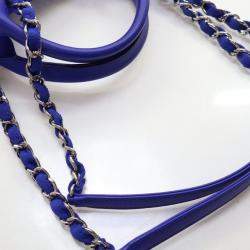 Pre Owned حقيبة يد شانيل دوفيل قماش أزرق كبيرة