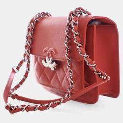 مملوكة مسبقًا Chanel Small Red Calfskin CC Box Flap Bag
