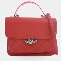 مملوكة مسبقًا Chanel Small Red Calfskin CC Box Flap Bag