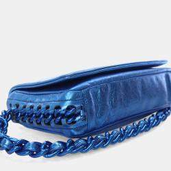 مملوكة مسبقًا Chanel Metallic Blue Shoulder Flap Bag