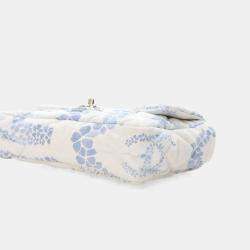 Pre Owned Chanel Small Blue/White Denim Coco Beach Flap Bag