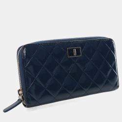 مملوكة مسبقًا محفظة شانيل رييشو جلد براءات أزرق