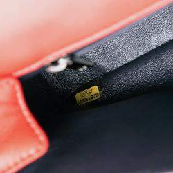 Pre Owned Chanel Red CC Quilted Calfskin Multi Chain Flap