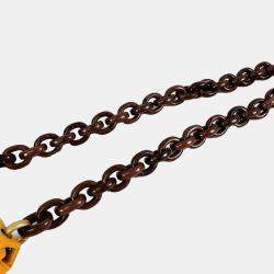 Pre Owned Chanel Yellow Mini Square Lambskin Wenge Wood Flap