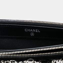 مملوكة مسبقًا Chanel Black CC Calfskin and Sequin Double Zip Wallet on Chain