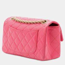 مملوكة مسبقًا حقيبة شانية رفرف مفردة 2.55 إصدار جديد 224 من الجلد البقري الوردي ماتالاسيه