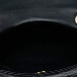 Pre Owned حقيبة شانيل رفرف سلسلة مطلية جلد خروف مبطن صغيرة سوداء