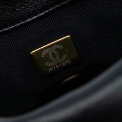 Pre Owned حقيبة شانيل رفرف سلسلة مطلية جلد خروف مبطن صغيرة سوداء