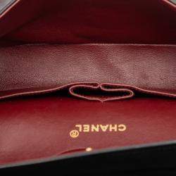Pre Owned Chanel Black Medium Classic Lambskin Double Flap