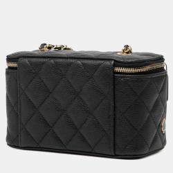 مملوكة مسبقًا حقيبة شانيل فانتي كيسينو صغيرة مبطنة كافيار سوداء بسلسلة